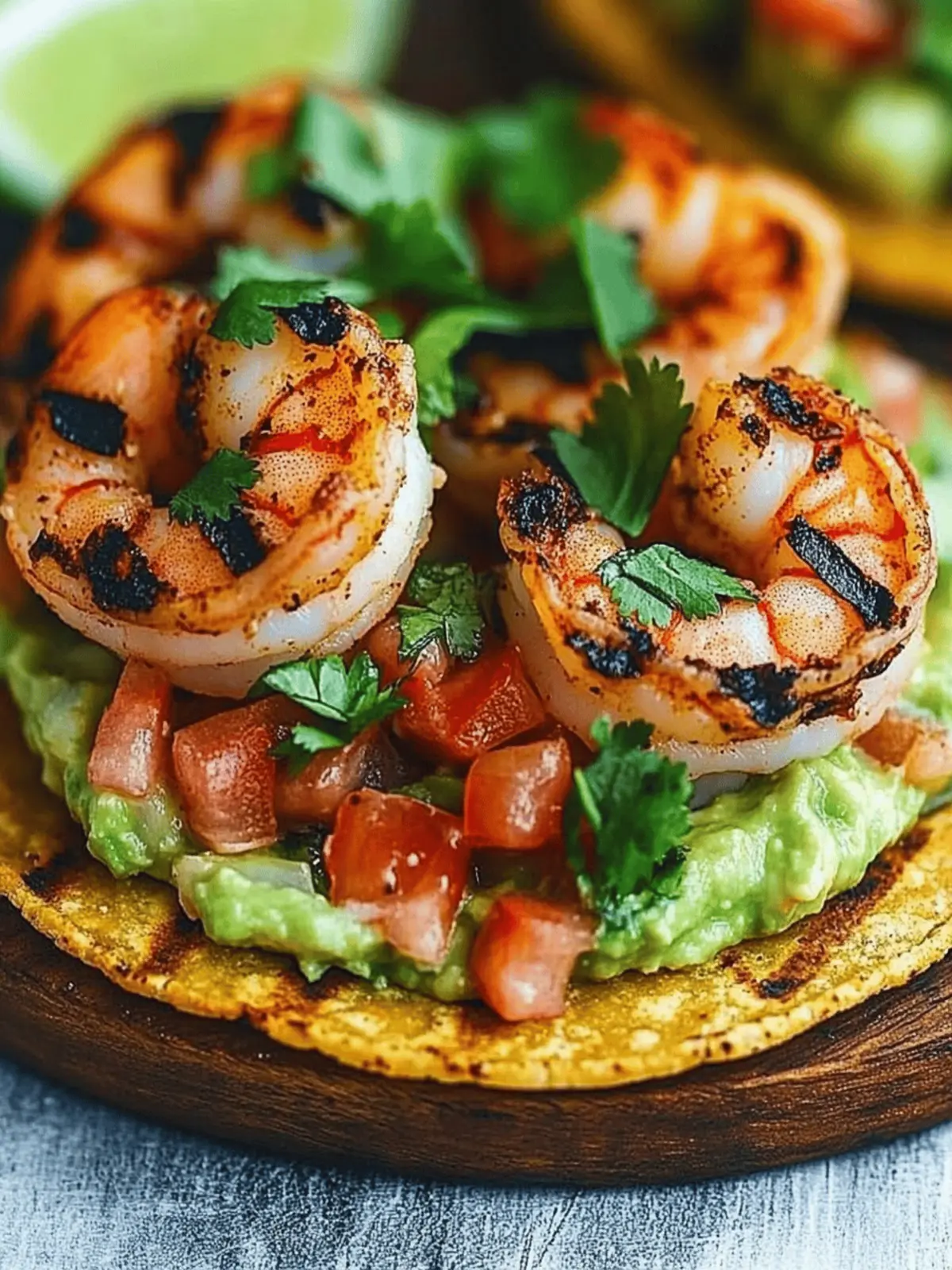 Grilled Shrimp Tostadas with Guacamole & Pico de Gallo Magic