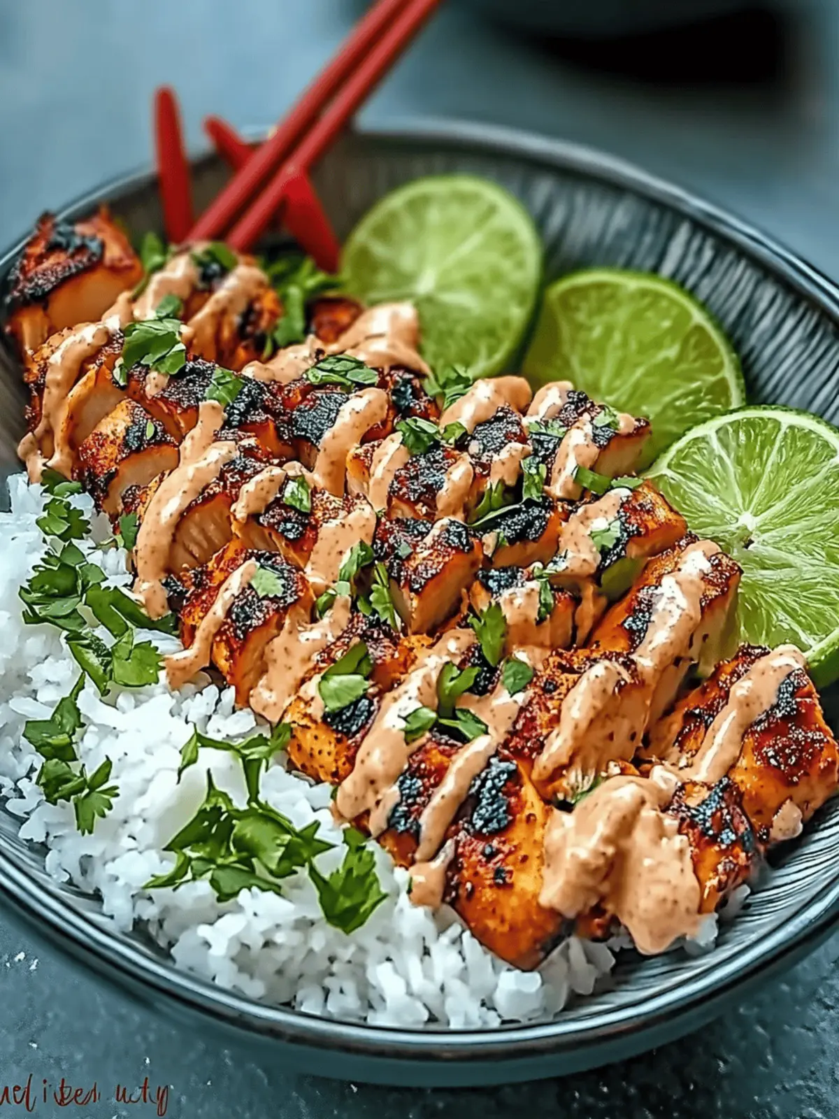 Sweet Chili Chicken Bowl with Coconut Lime Drizzle