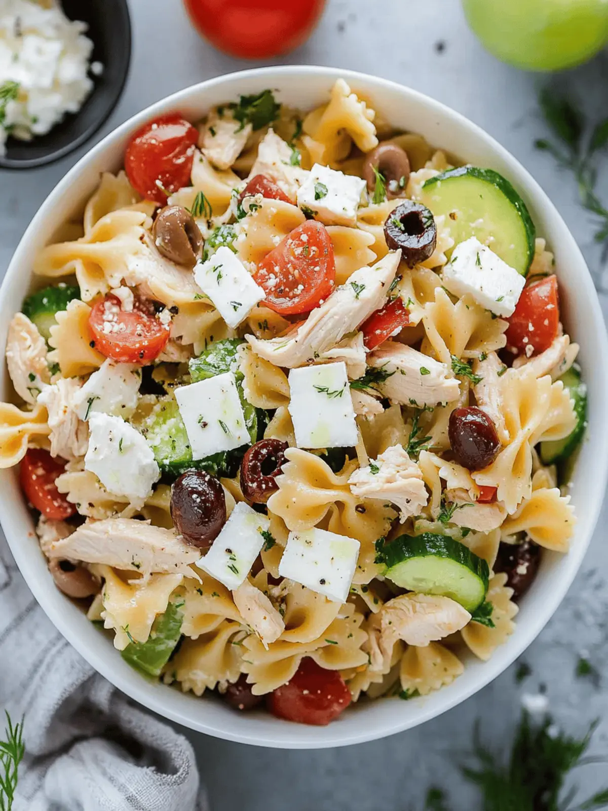 Easy Greek Chicken Pasta Salad