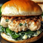 White Cheddar Spinach Chicken Burgers