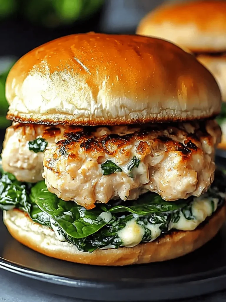 White Cheddar Spinach Chicken Burgers