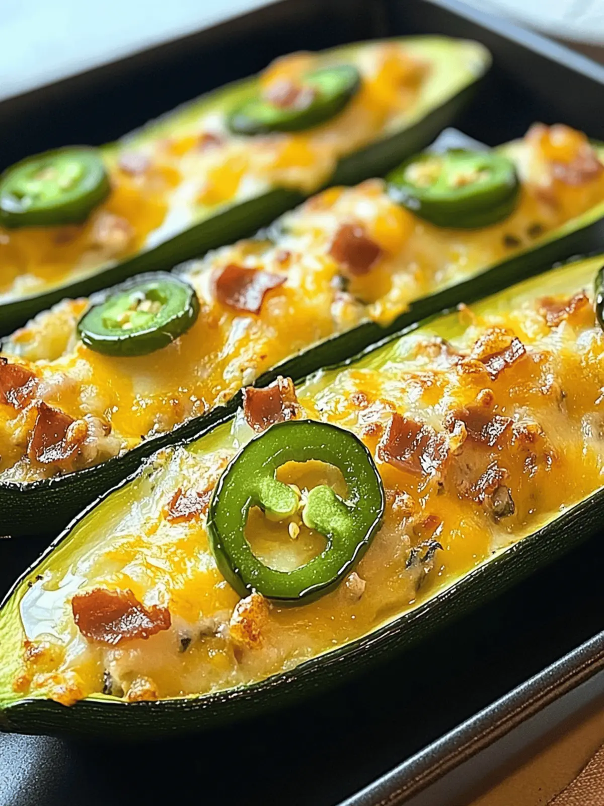 Jalapeno Popper Zucchini Boats