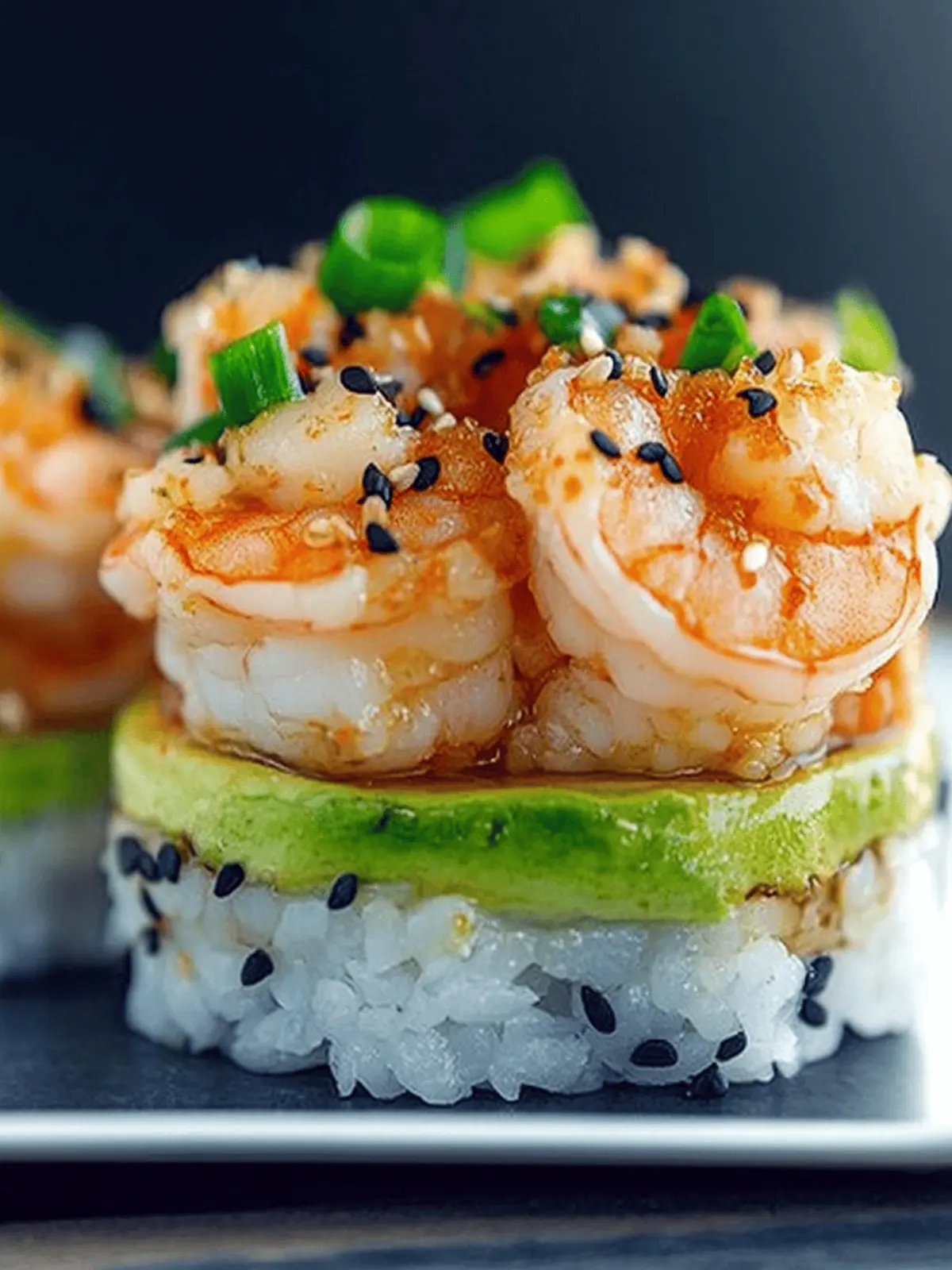 Spicy Shrimp Sushi Stacks