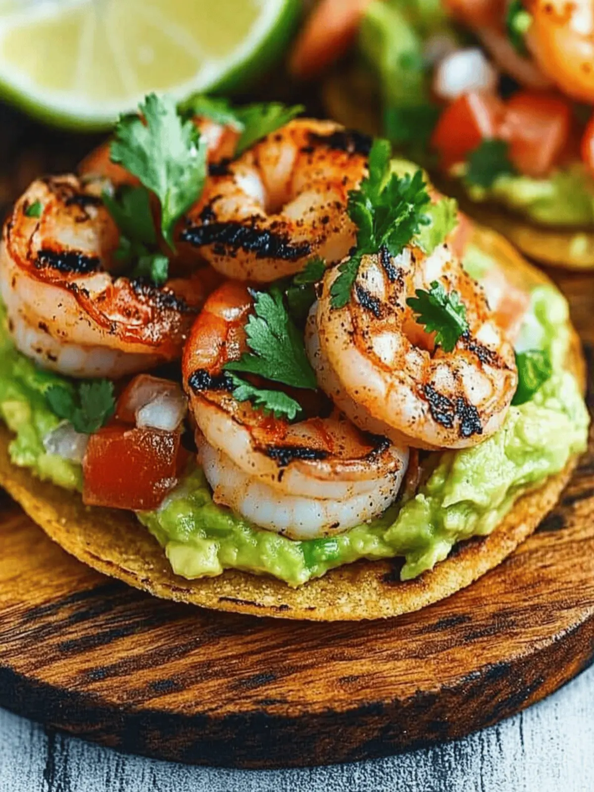 Grilled Shrimp Tostadas with Guacamole & Pico de Gallo Magic