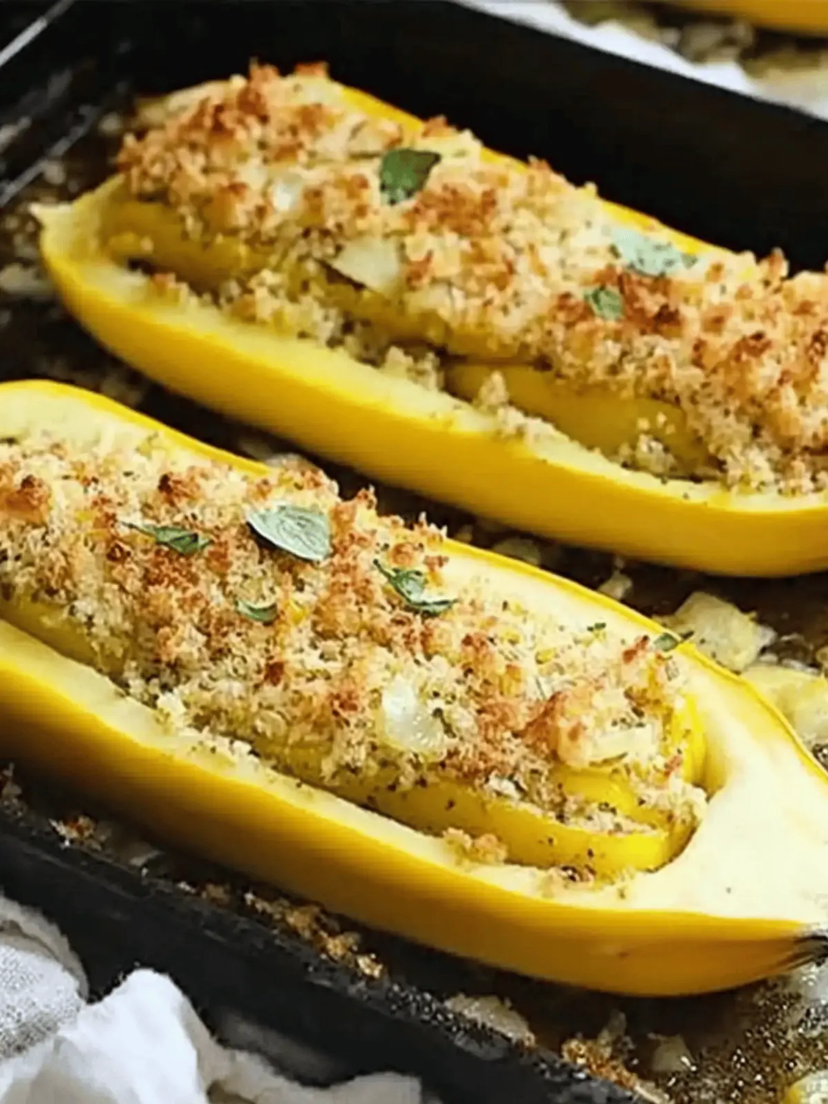 Savory Stuffed Yellow Squash Recipe with Crunchy Panko Delight