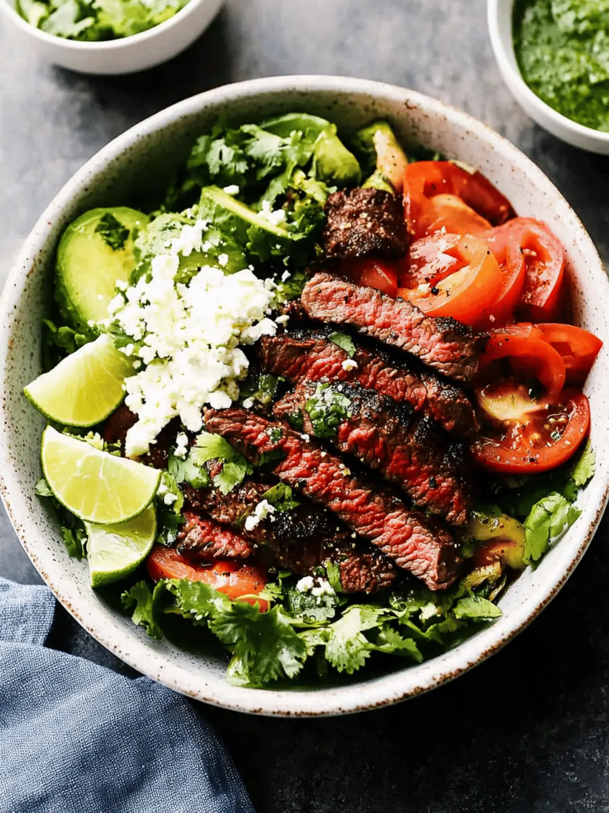 Steak Fajita Salad with Cilantro Lime Vinaigrette