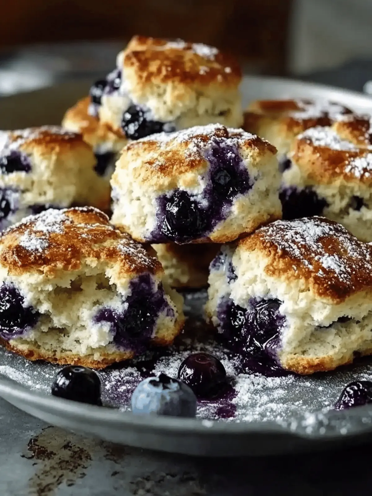 Delicious Blueberry Biscuits with Tangy Lemon Glaze Delight