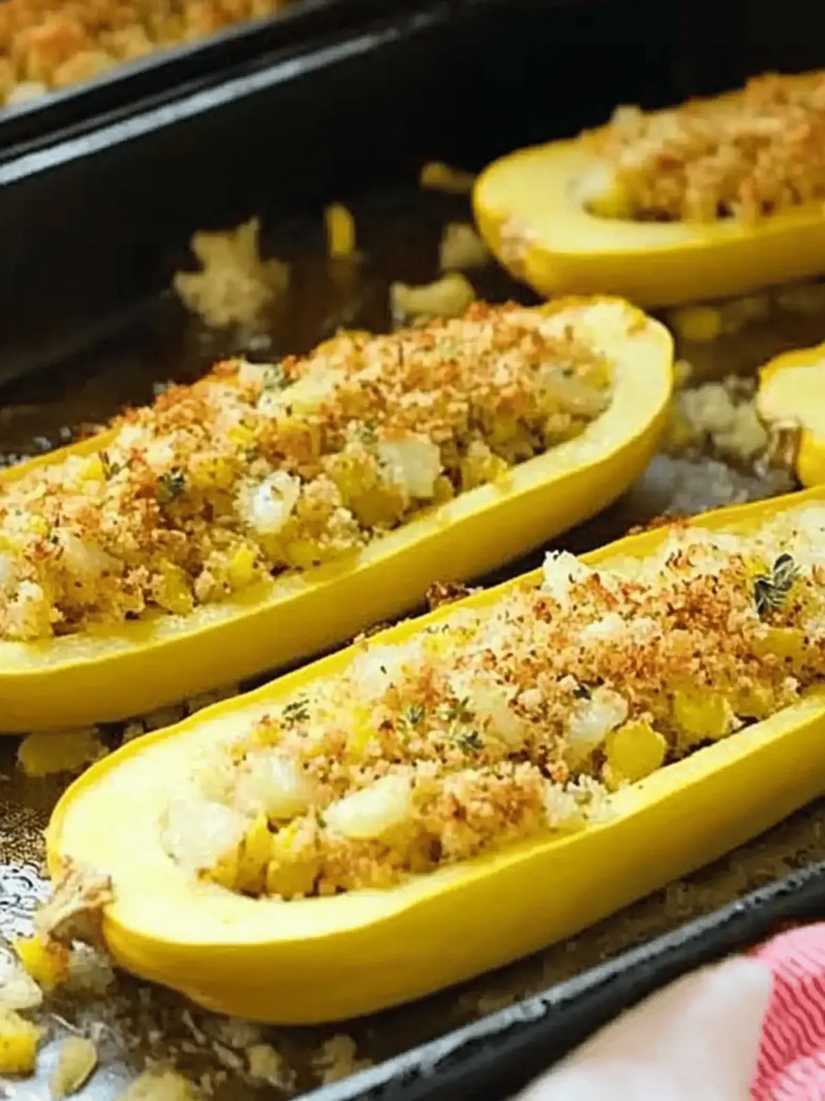 Savory Stuffed Yellow Squash Recipe with Crunchy Panko Delight