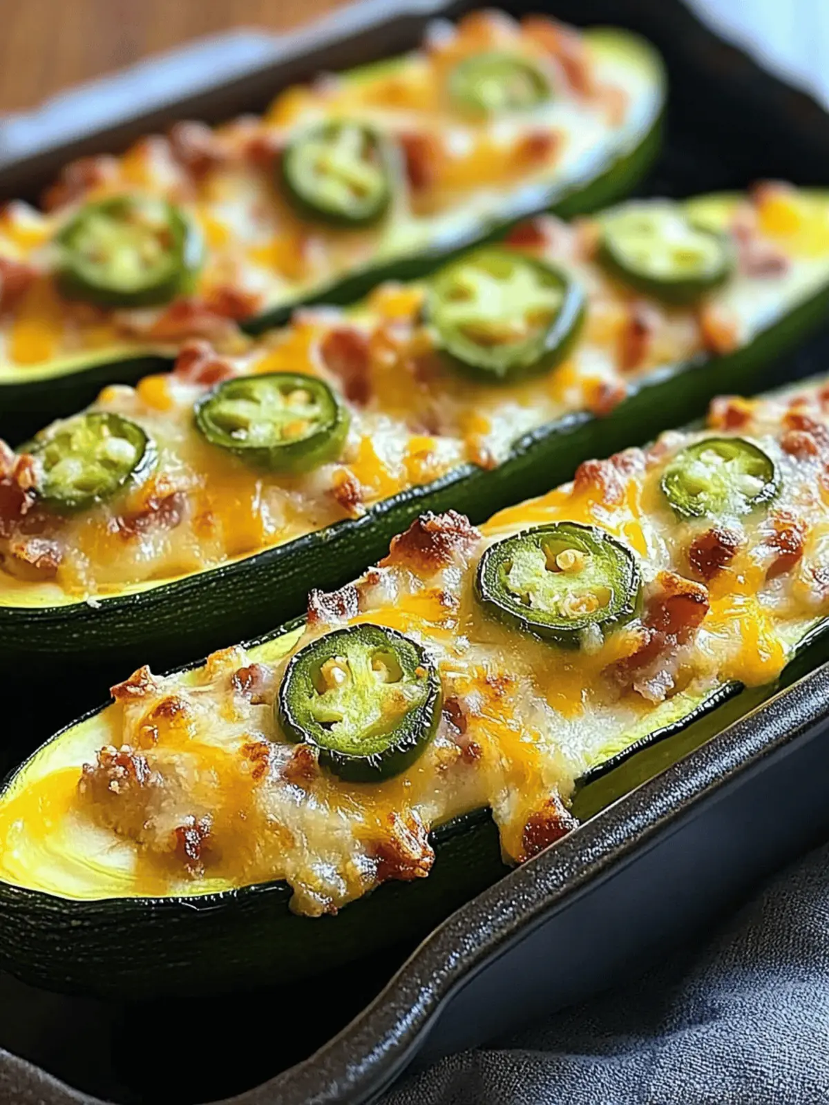 Jalapeno Popper Zucchini Boats