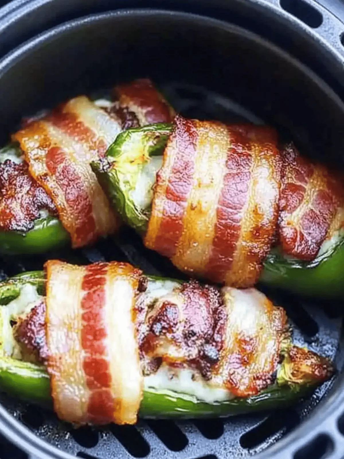 Air fryer bacon wrapped jalapeno poppers