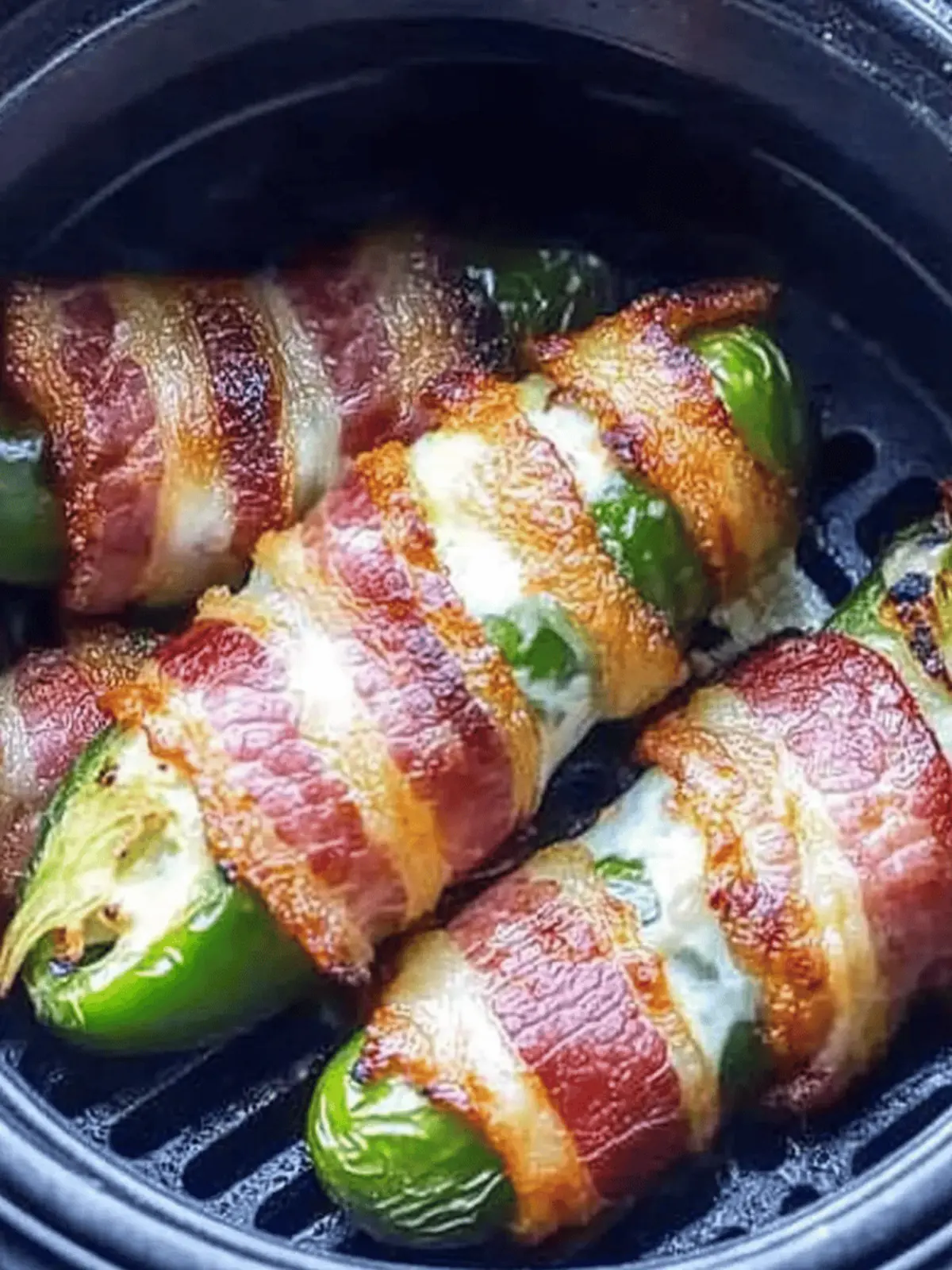 Air fryer bacon wrapped jalapeno poppers
