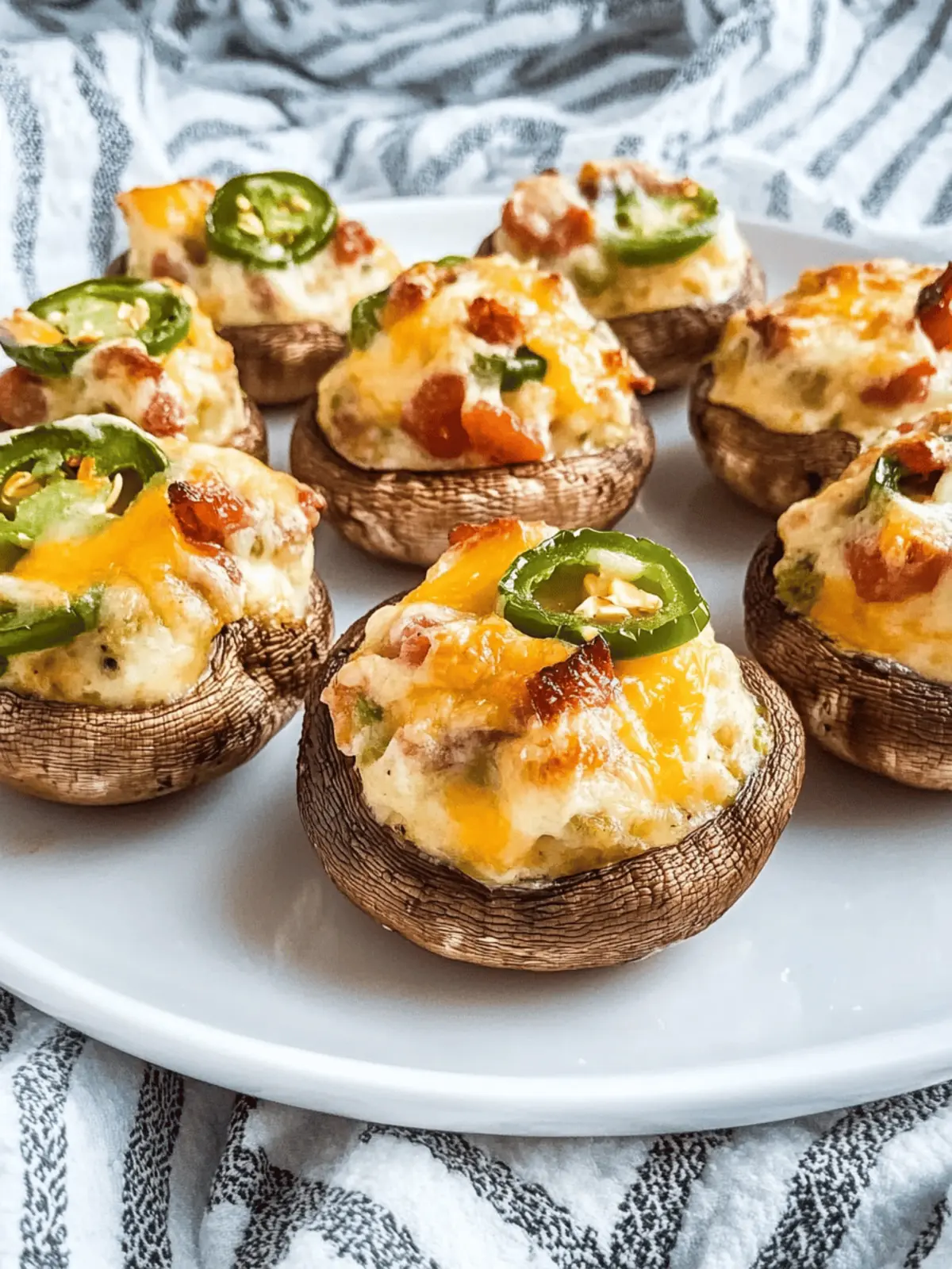 Quick and Tasty Jalapeño Popper Stuffed Mushrooms