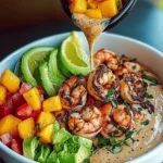 Shrimp and Avocado Bowls with Mango Salsa & Lime-Chili Sauce