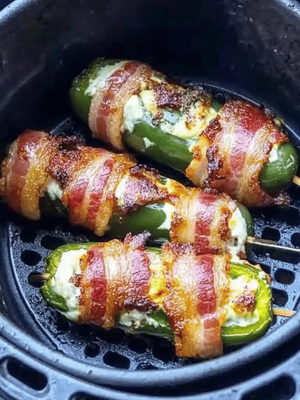 Air fryer bacon wrapped jalapeno poppers