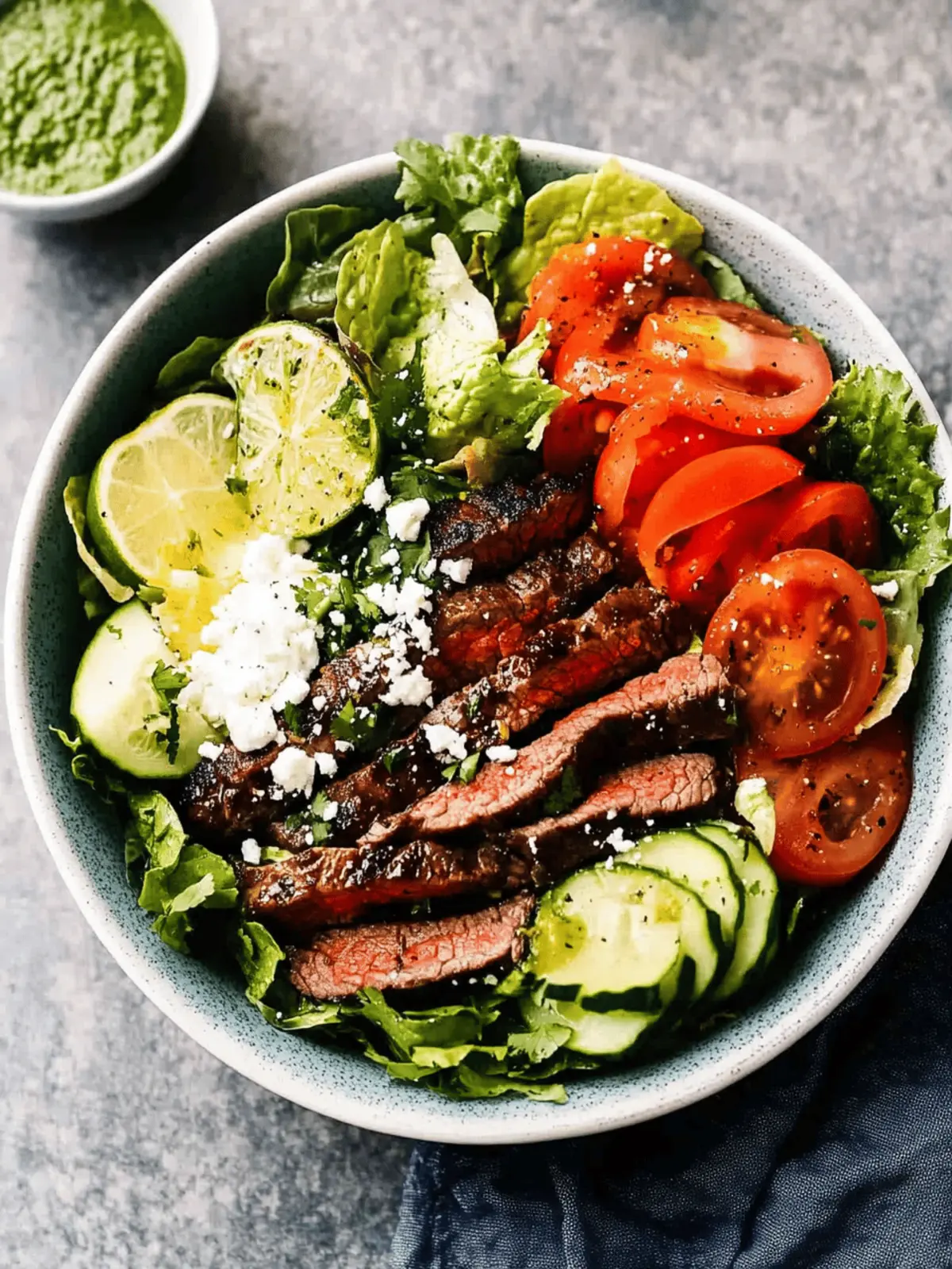 Steak Fajita Salad with Cilantro Lime Vinaigrette