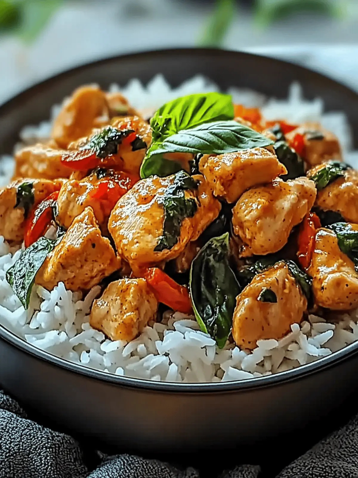 Spiced Coconut Basil Chicken with Rice: A Flavorful Delight