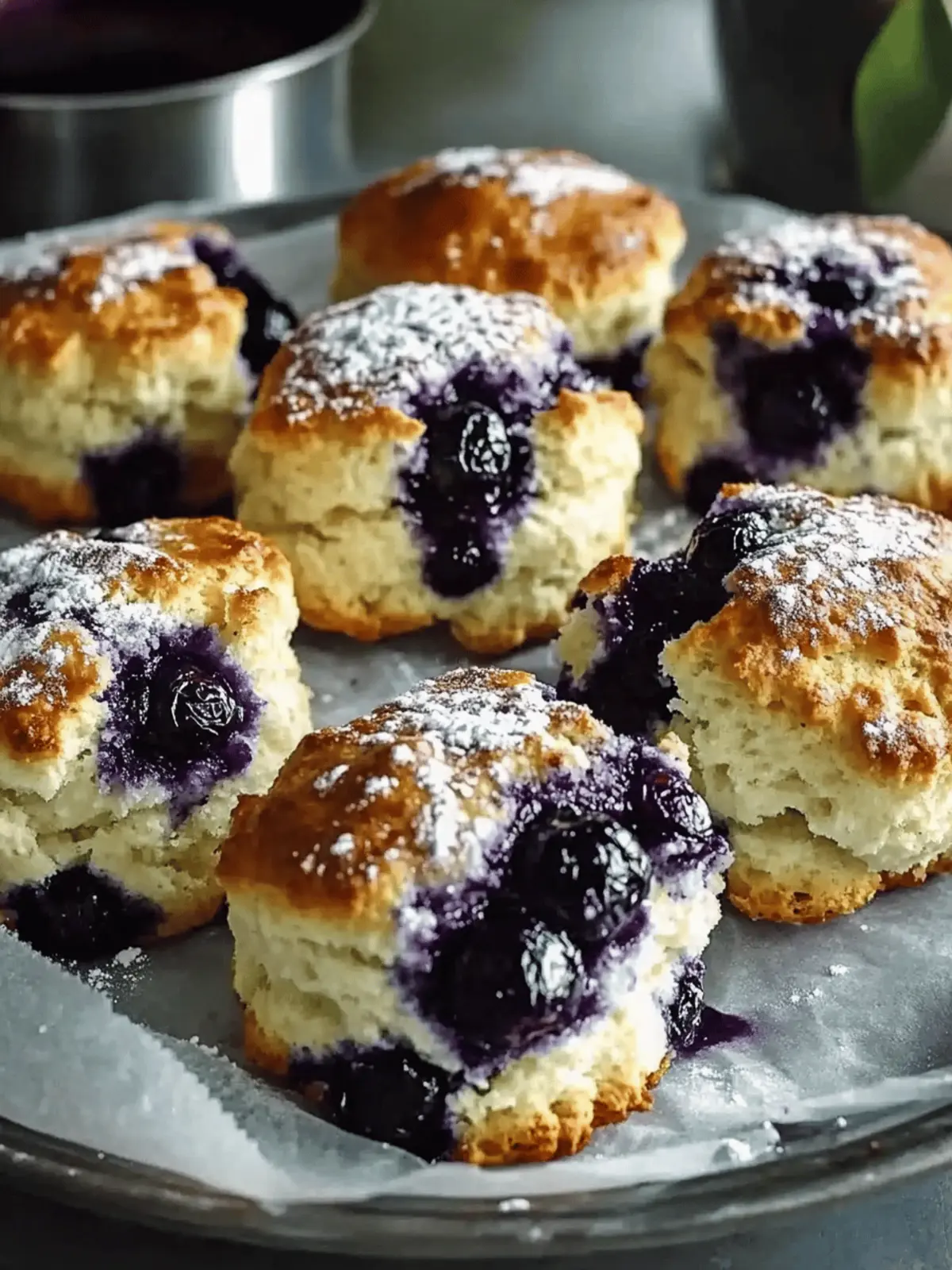 Delicious Blueberry Biscuits with Tangy Lemon Glaze Delight