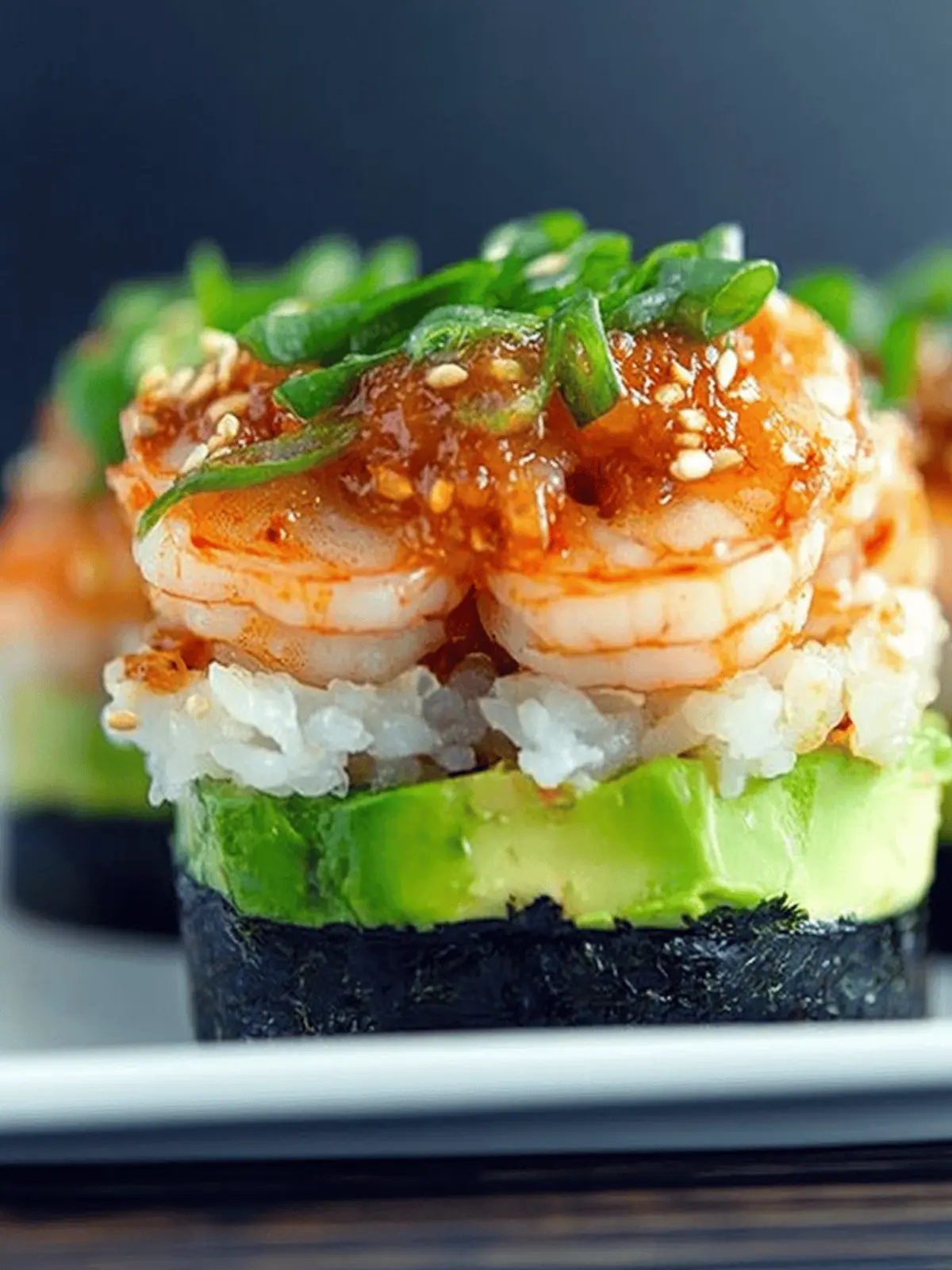 Spicy Shrimp Sushi Stacks