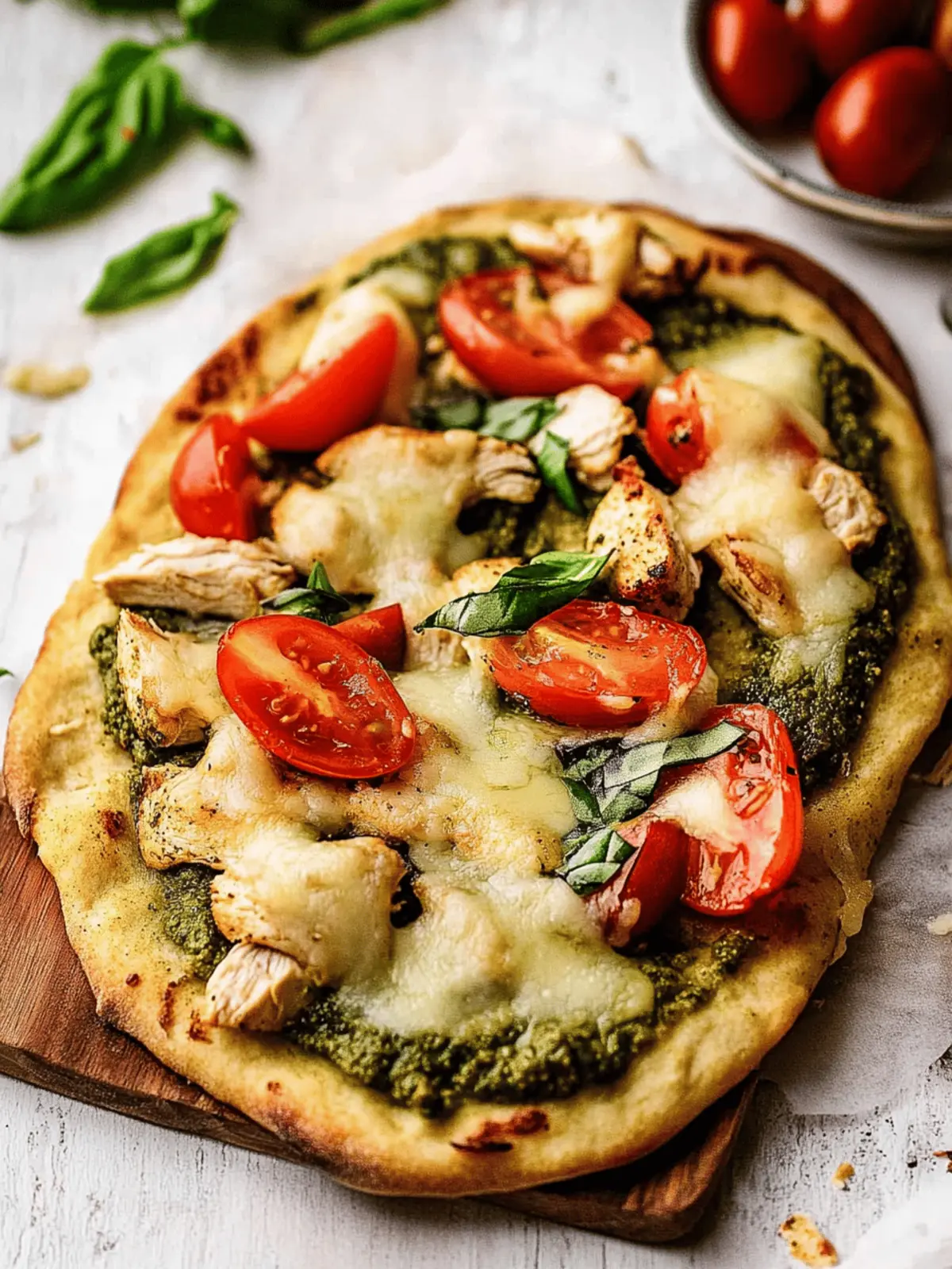 Savory Chicken Pesto Flatbread in Just 15 Minutes!