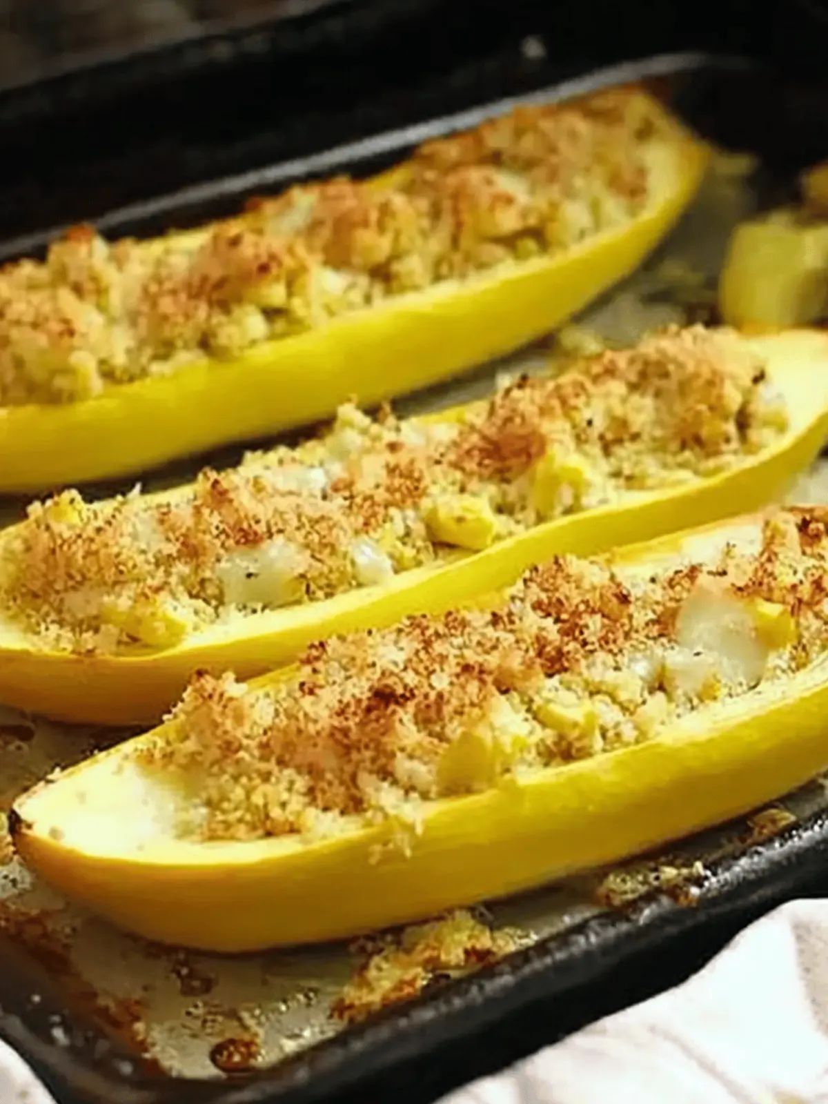 Savory Stuffed Yellow Squash Recipe with Crunchy Panko Delight