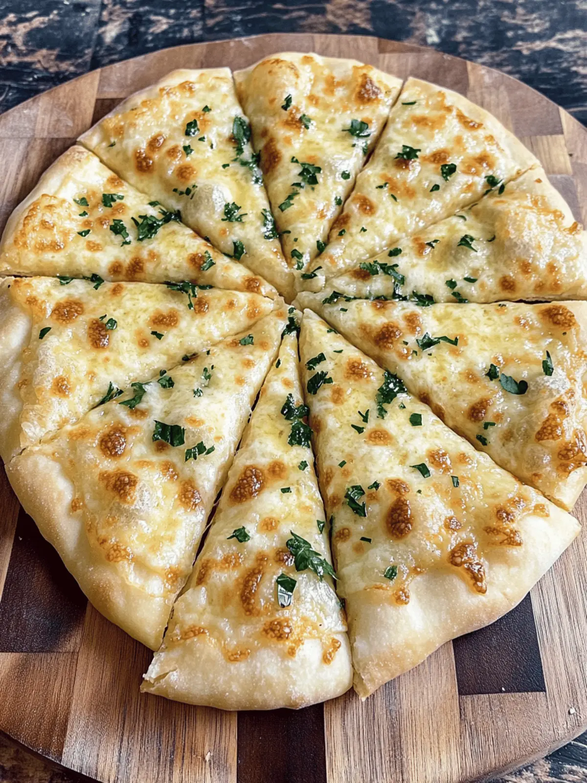 High Protein Cheesy Garlic Pizza- low calorie and over 30g protein
