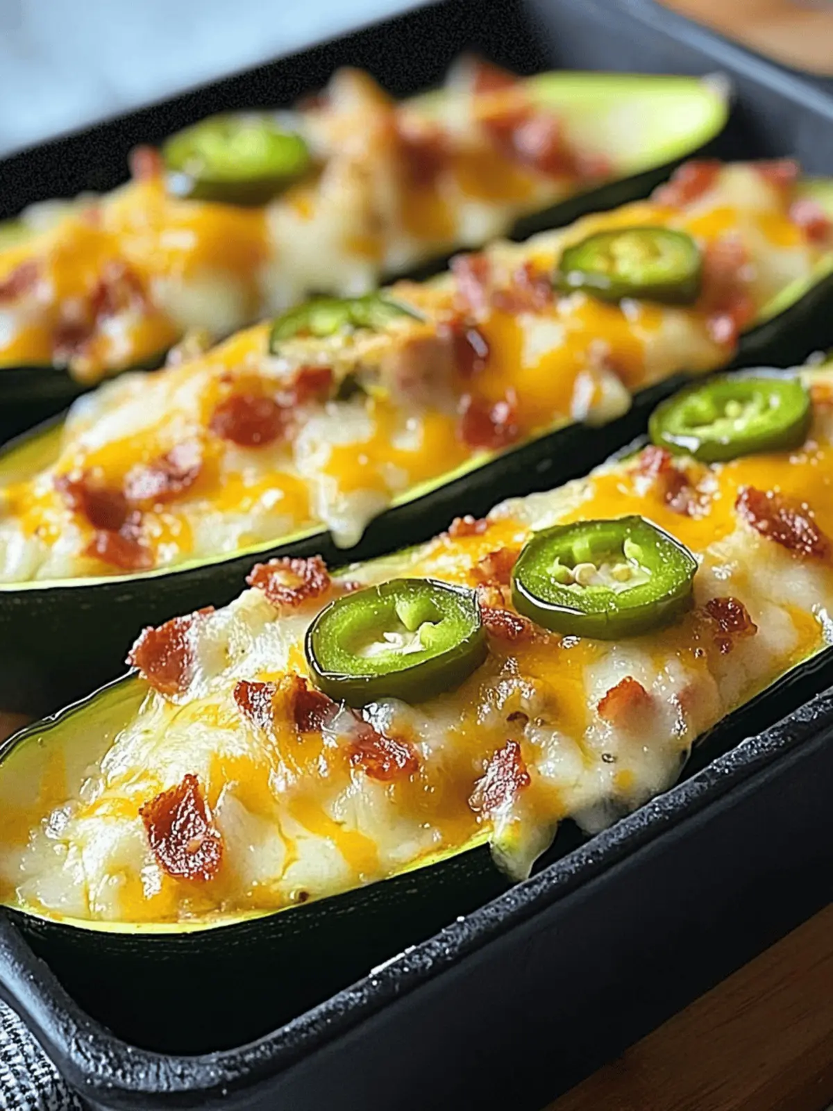 Jalapeno Popper Zucchini Boats