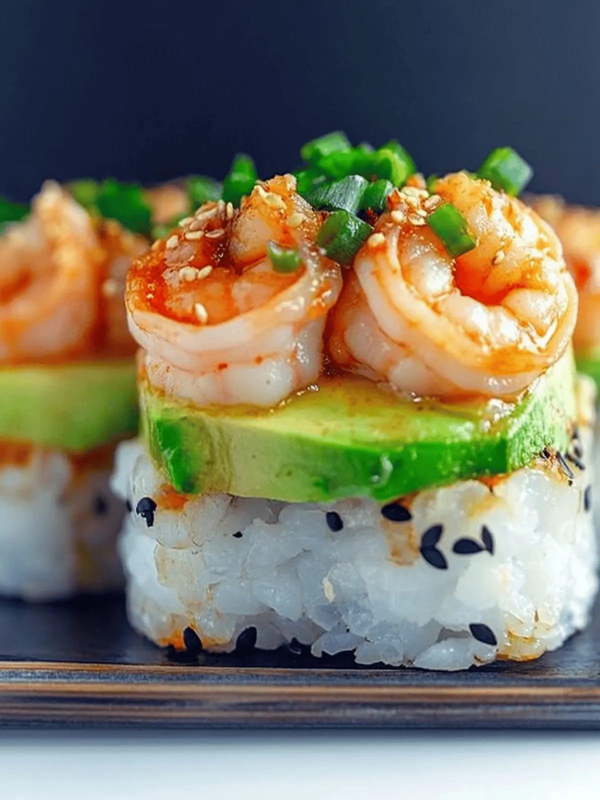 Spicy Shrimp Sushi Stacks
