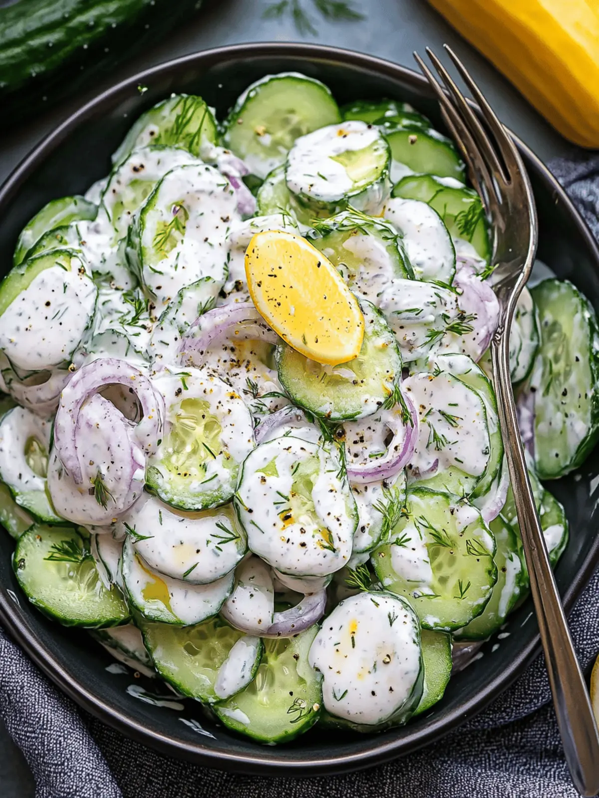 Creamy Cucumber Salad with Greek Yogurt Dressing