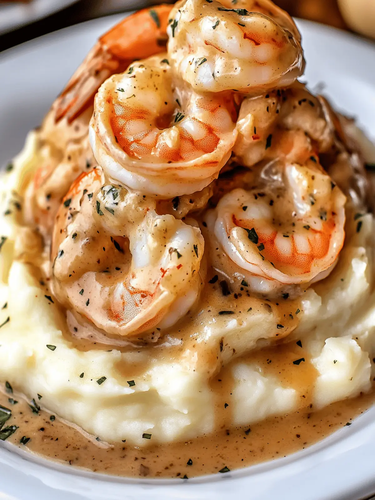 Creamy Garlic Shrimp Over Mashed Potatoes – A Luxurious Comfort Food Classic