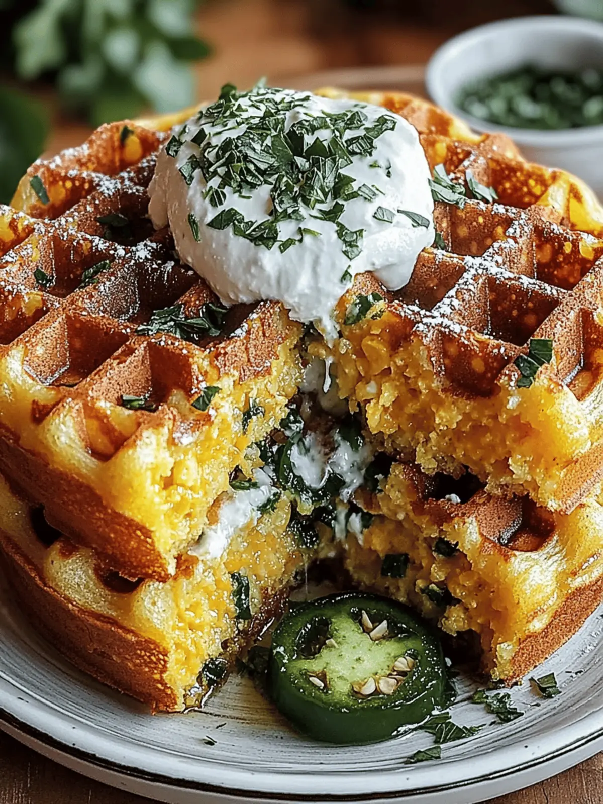 Cheddar Jalapeño Cornbread Waffles: A Flavorful Twist on a Classic
