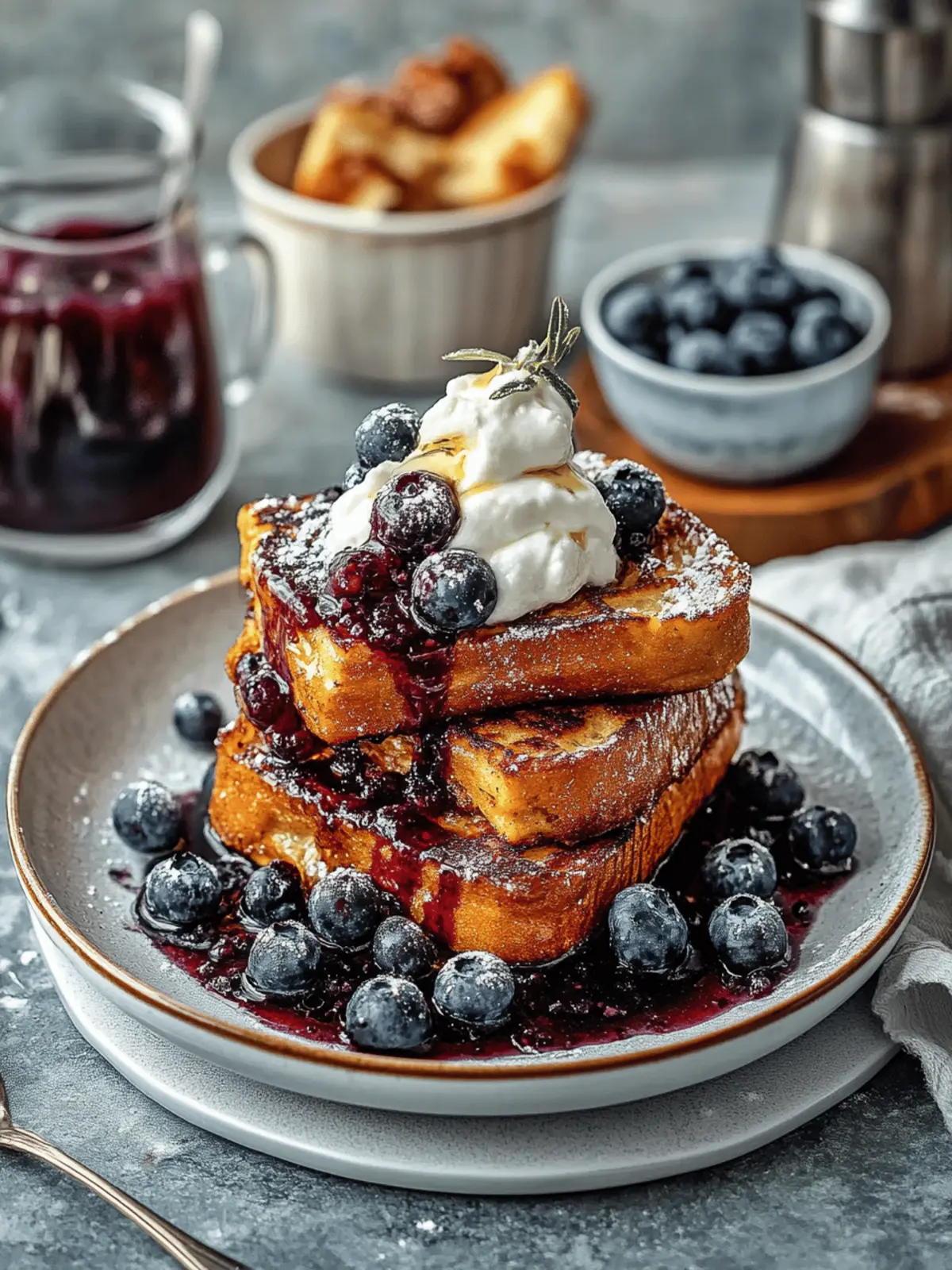 Brioche French Toast with Blueberry Compote