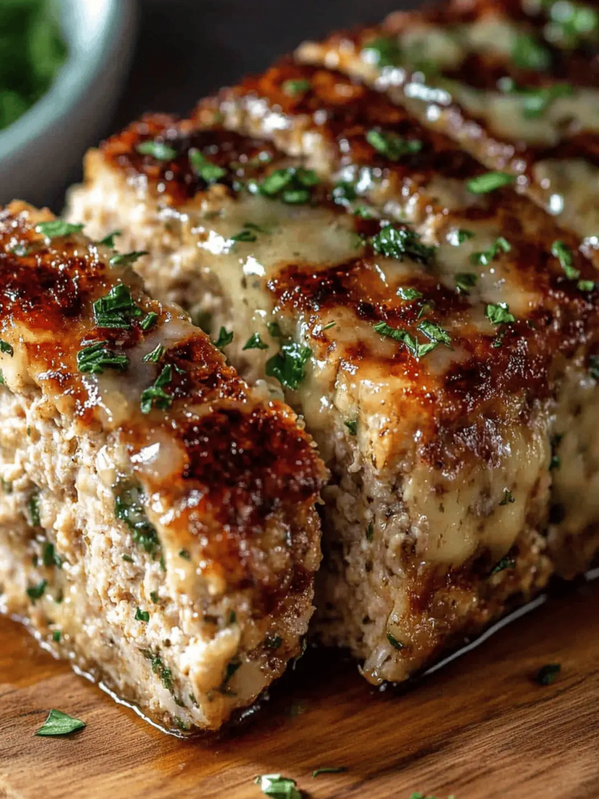 Juicy Garlic Parmesan Chicken Meatloaf