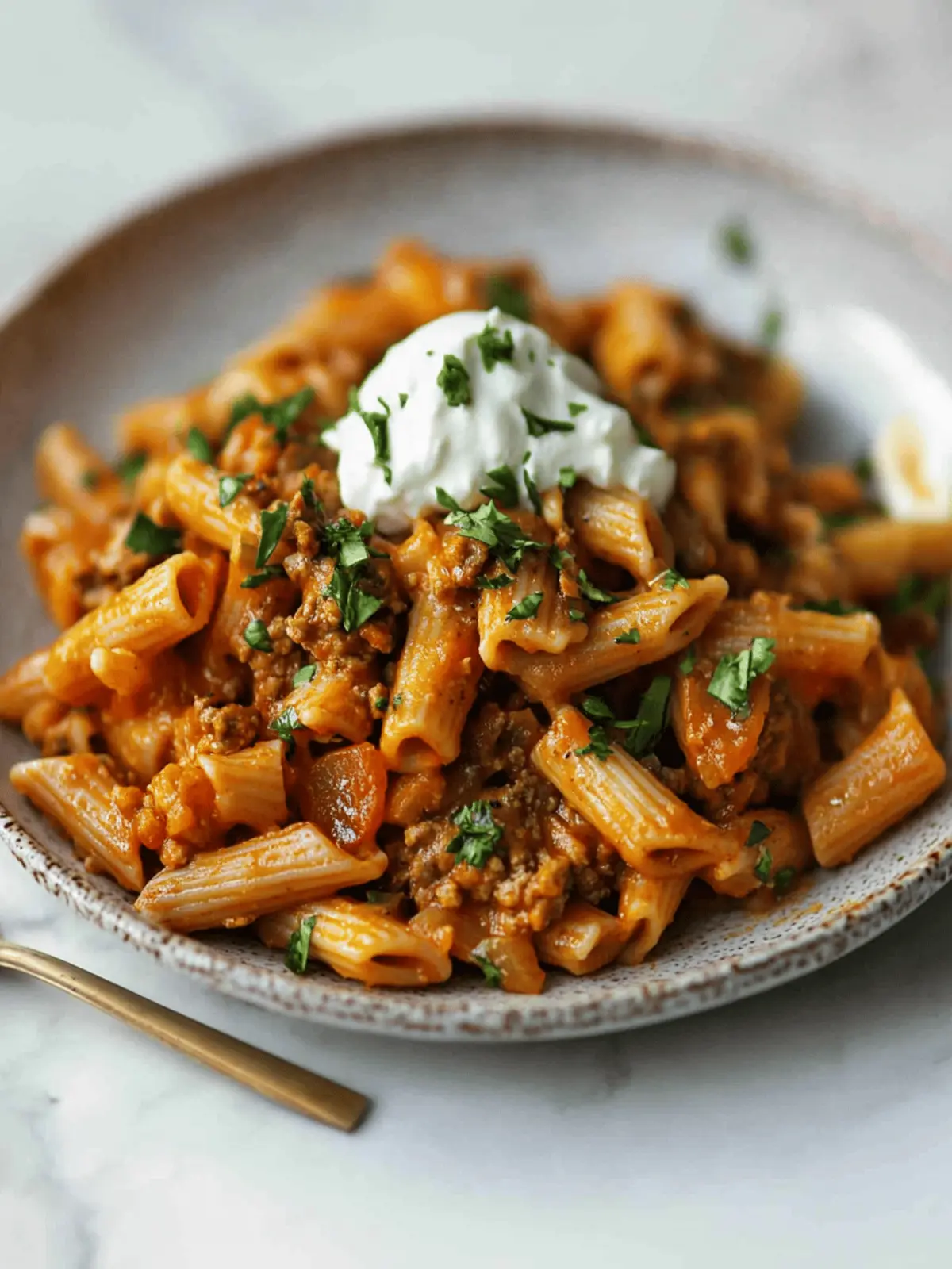 One Pot Cheesy Taco Pasta