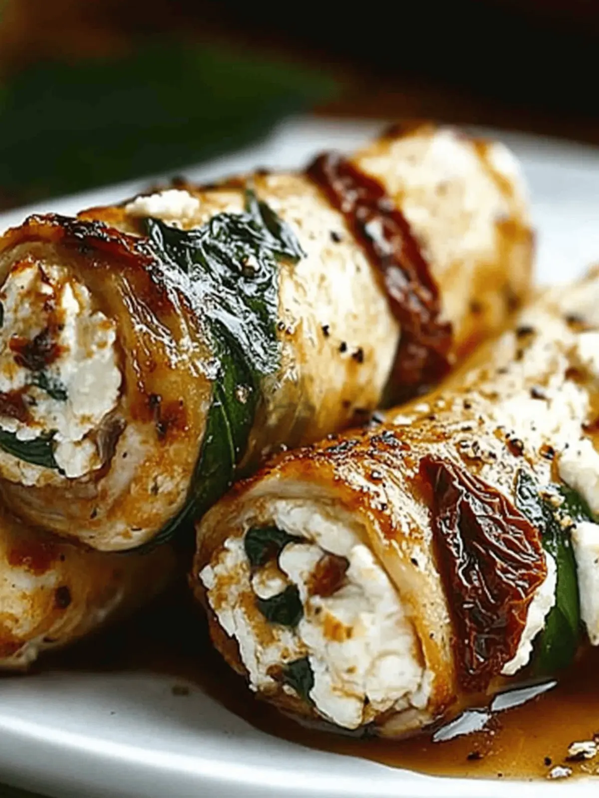 Rolled Up Chicken with Feta, Spinach, and Sun-Dried Tomatoes