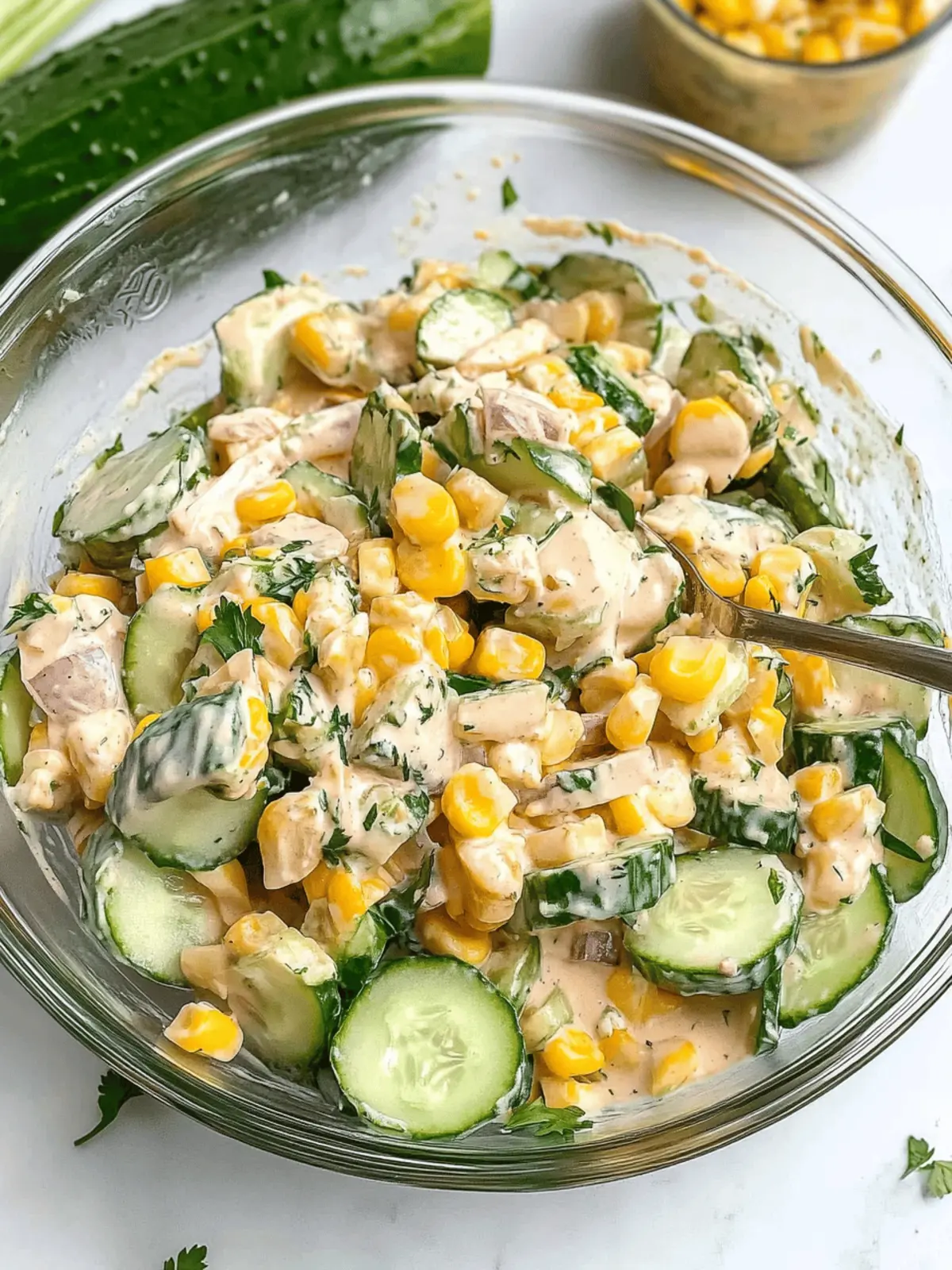 Street Corn Creamy Cucumber Salad
