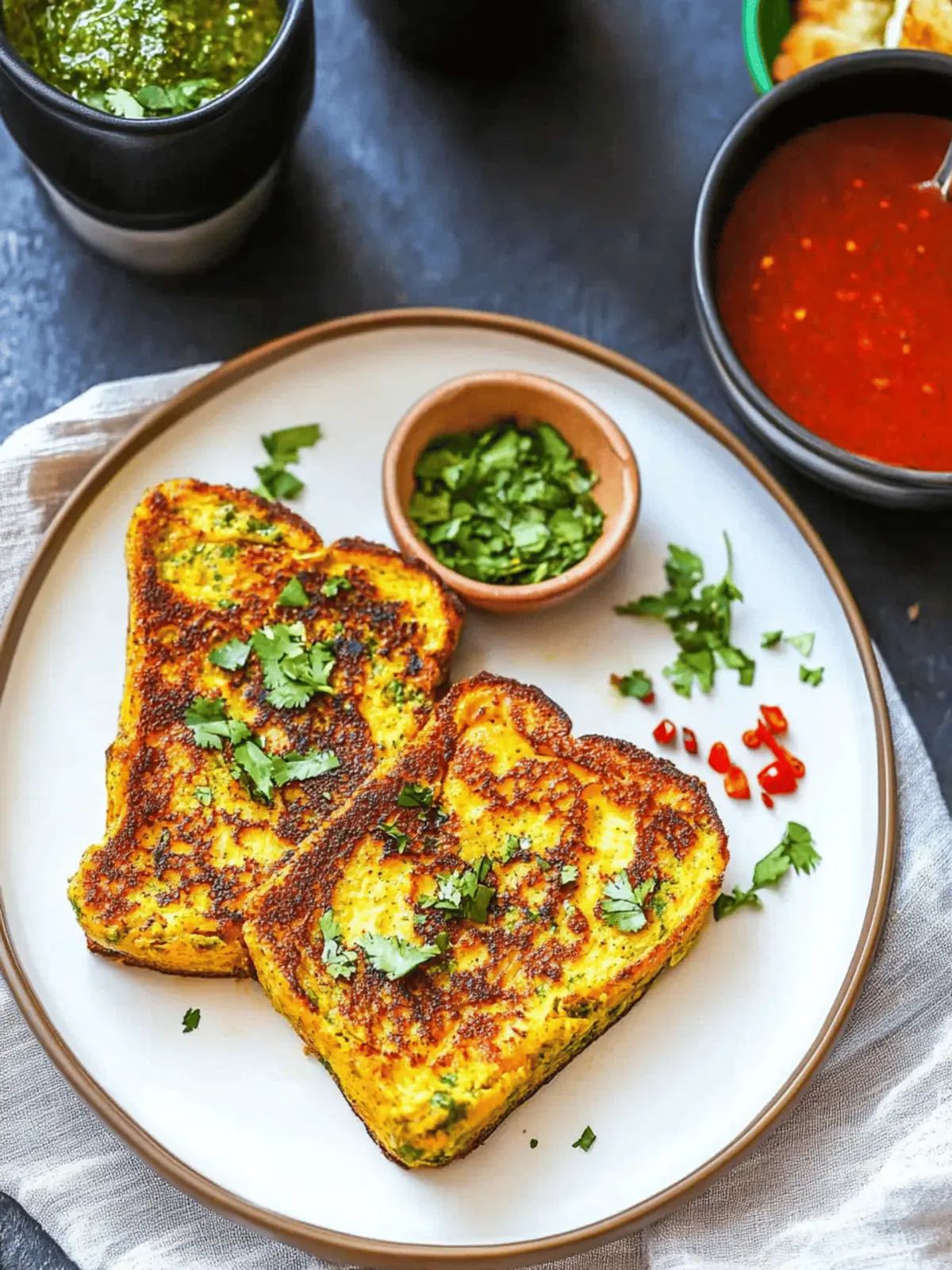 Savory Masala French Toast with Turmeric & Chili