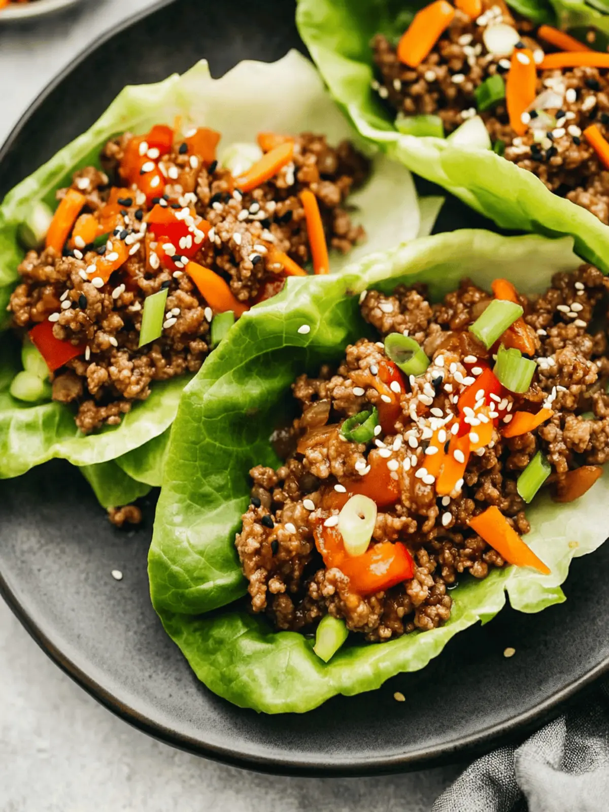 Asian-Style Ground Beef Lettuce Wraps