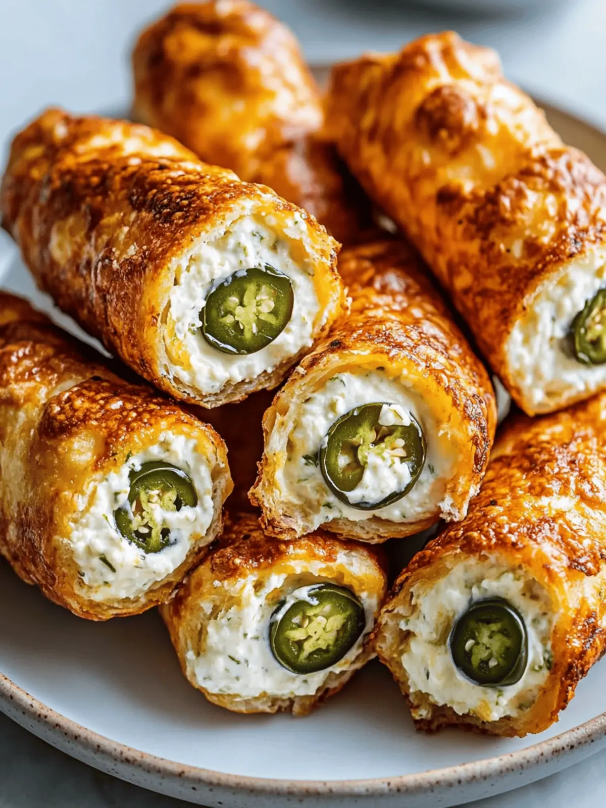 Jalapeño Cream Cheese Mozzarella Rolls