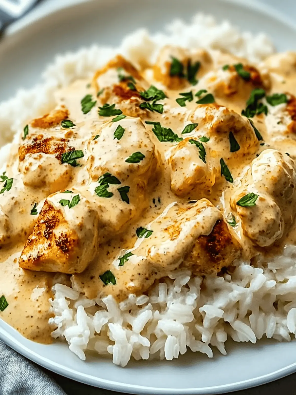 CREAMY SMOTHERED CHICKEN AND RICE RECIPE