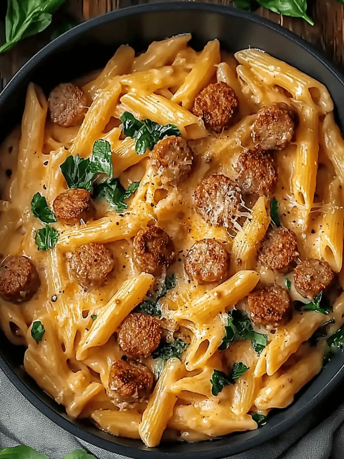 One Pot Creamy Cajun Sausage Pasta (30-Minutes)