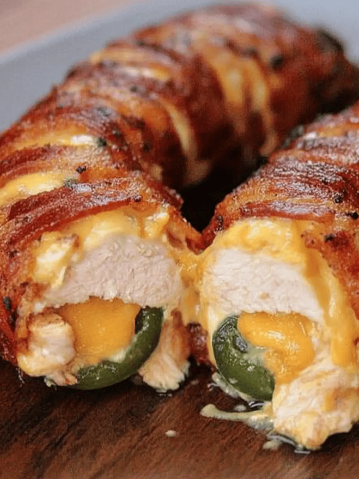 Creamy and Cheesy Bacon Wrapped Jalapeno Popper Chicken