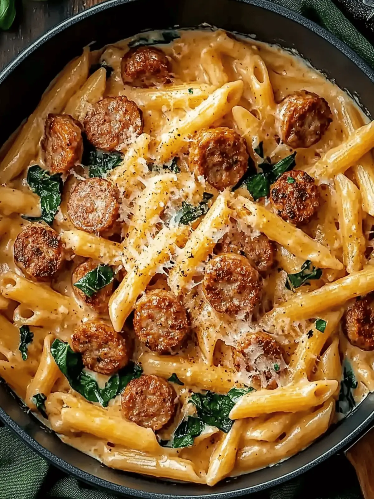 One Pot Creamy Cajun Sausage Pasta (30-Minutes)