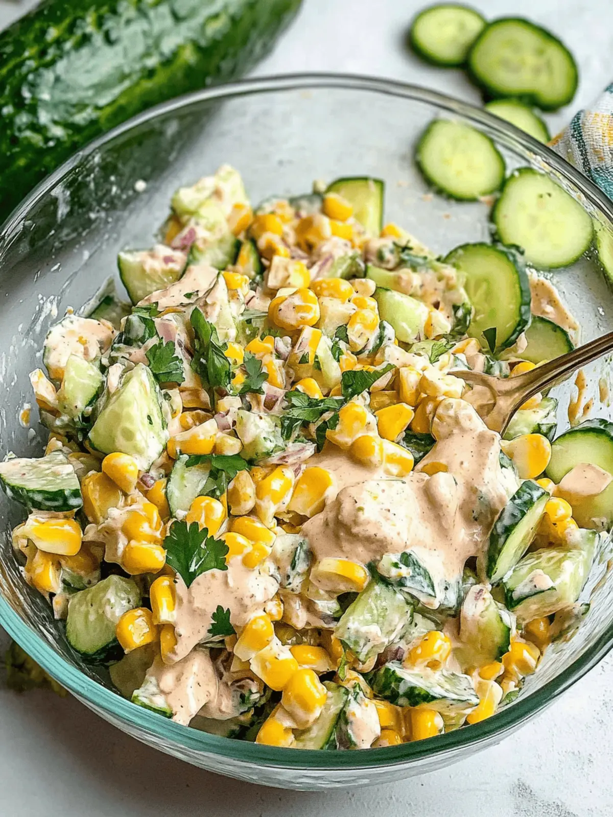 Street Corn Creamy Cucumber Salad
