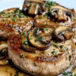 Garlic Butter Mushroom Pork Chops make dinner delightful!