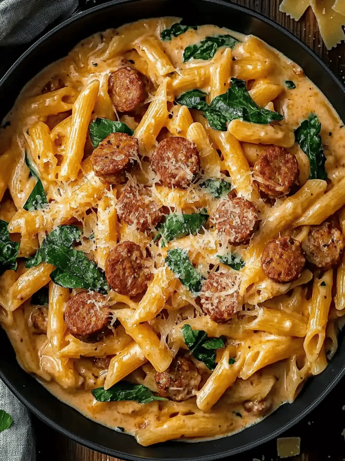 One Pot Creamy Cajun Sausage Pasta (30-Minutes)