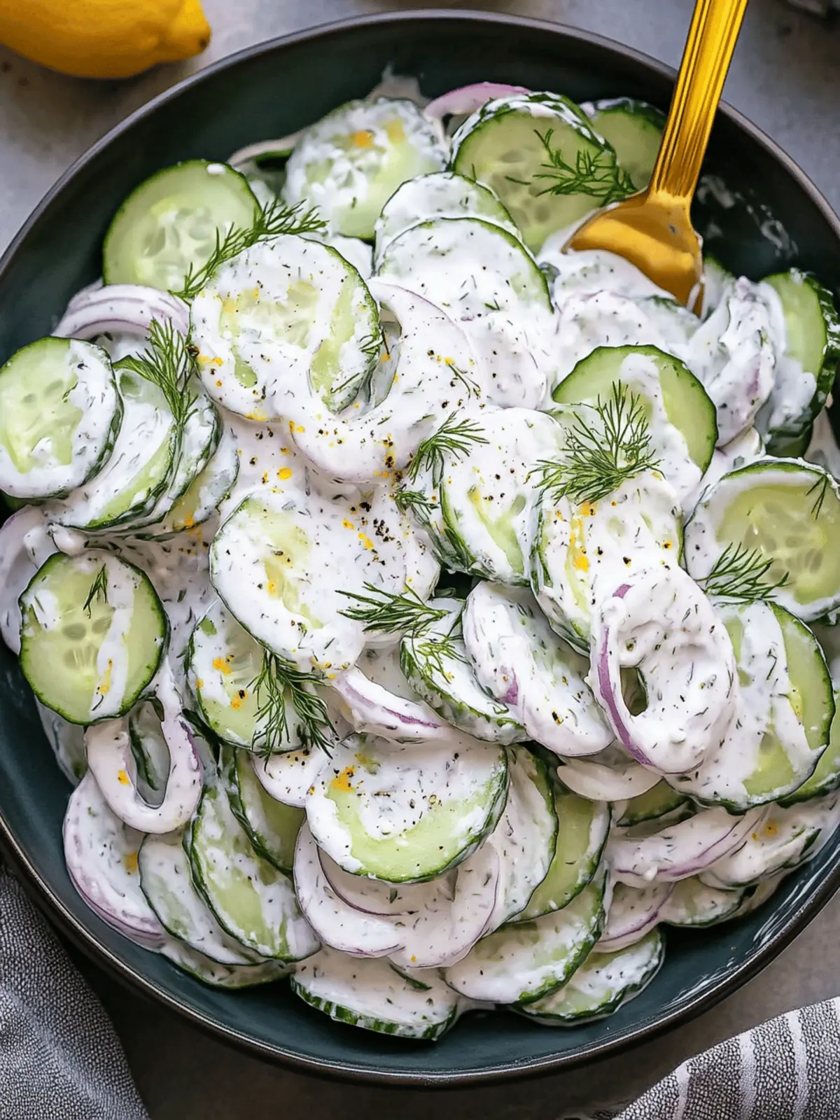 Creamy Cucumber Salad with Greek Yogurt Dressing
