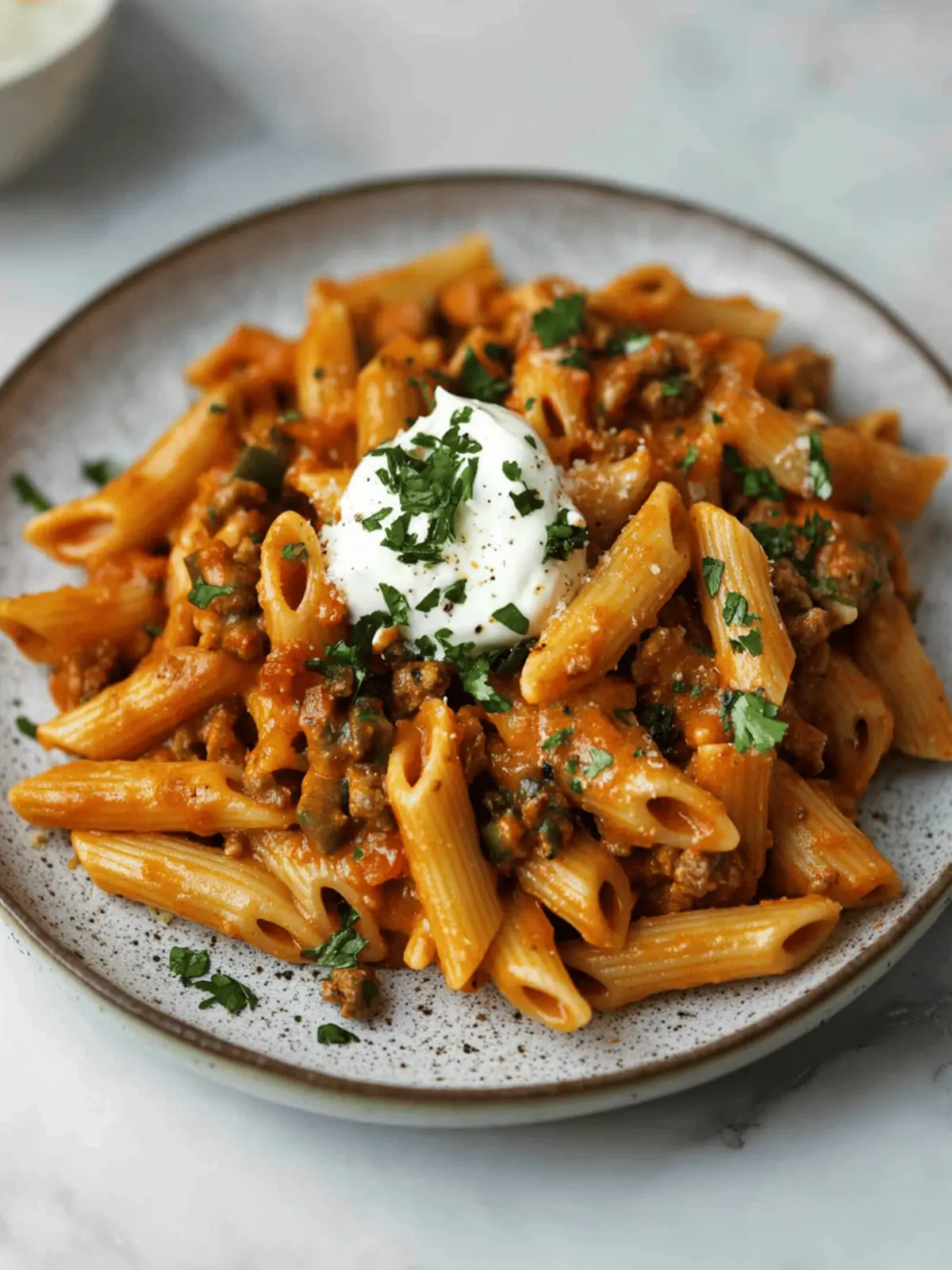 One Pot Cheesy Taco Pasta