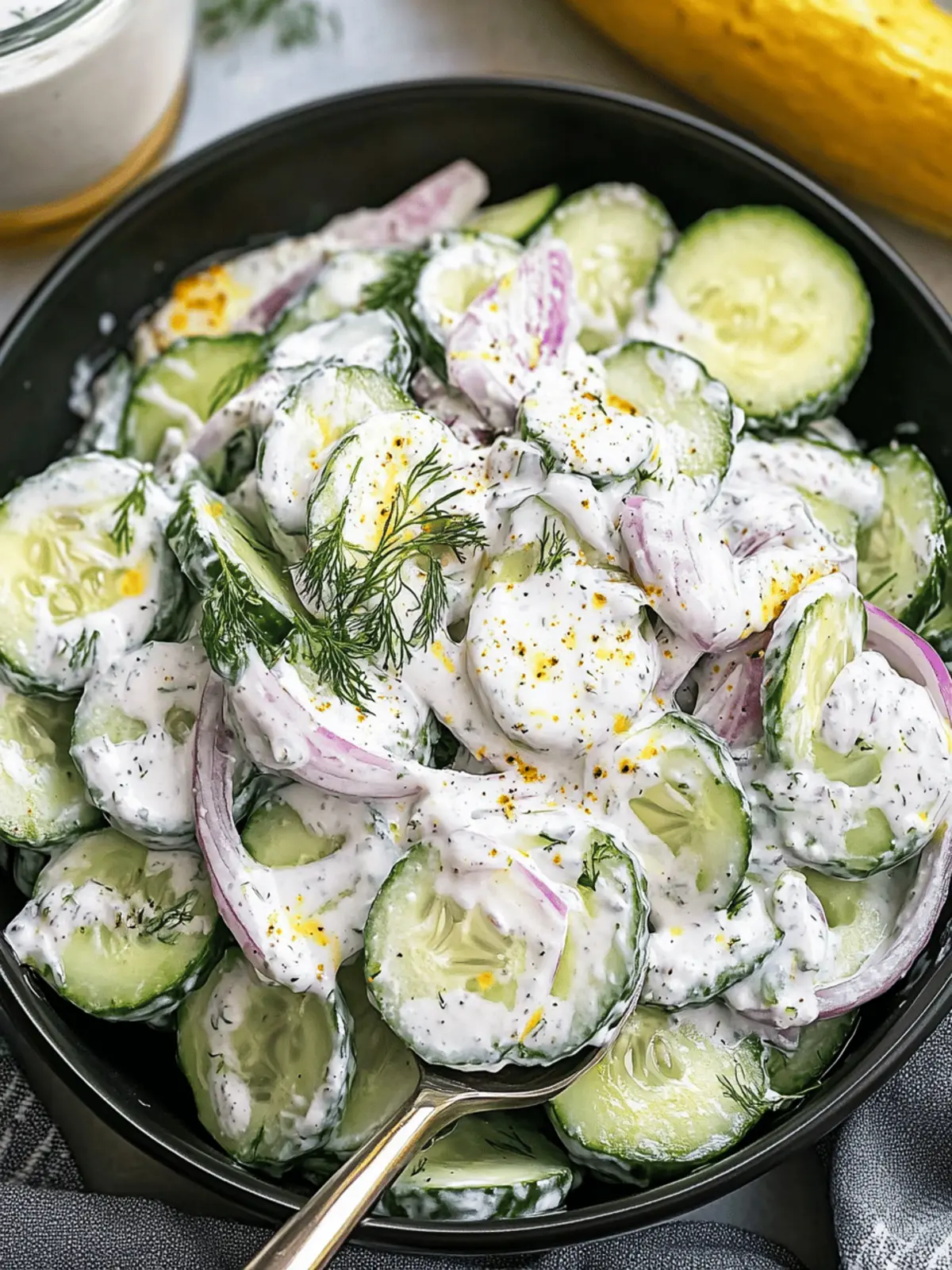 Creamy Cucumber Salad with Greek Yogurt Dressing