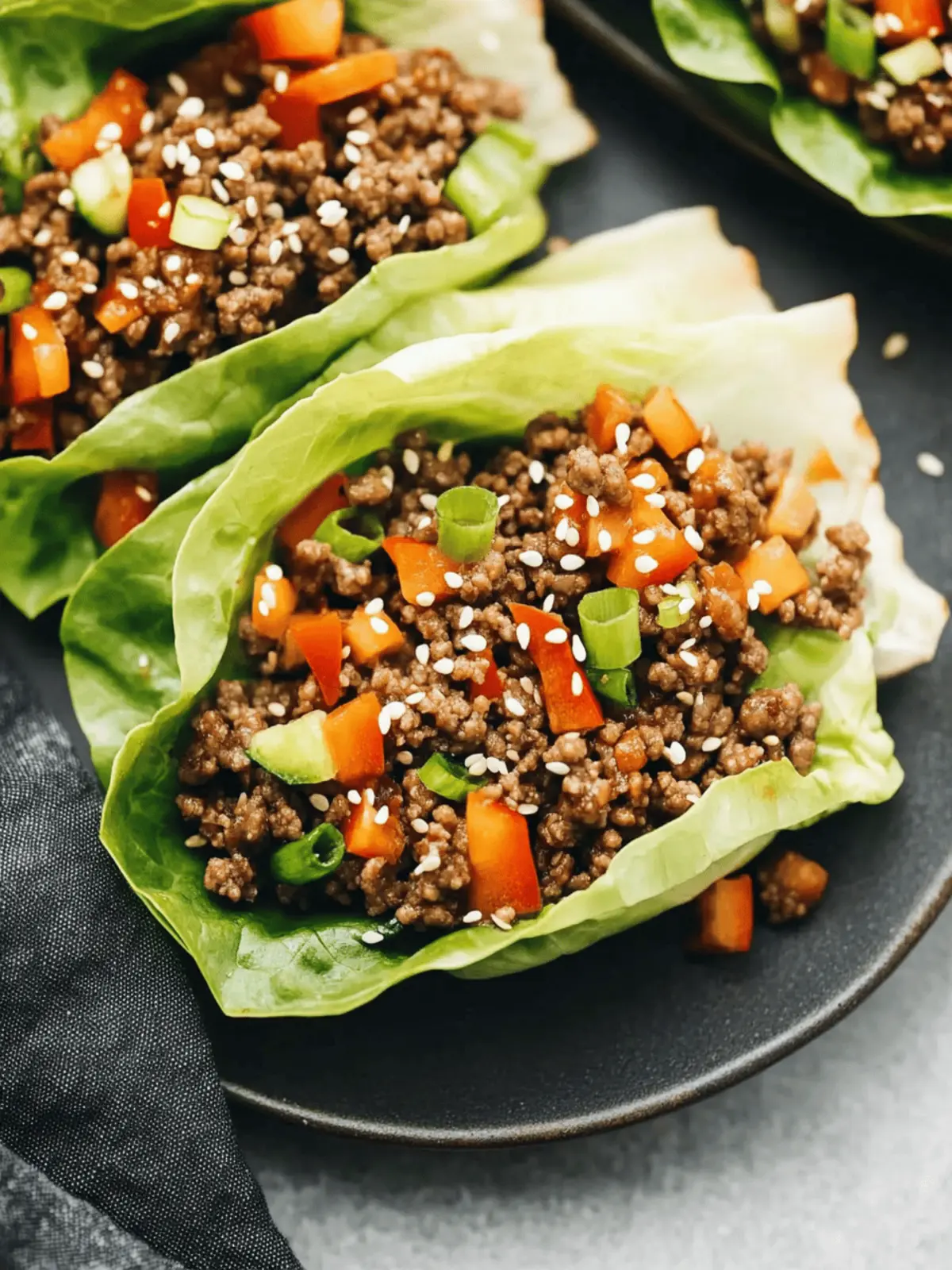 Asian-Style Ground Beef Lettuce Wraps