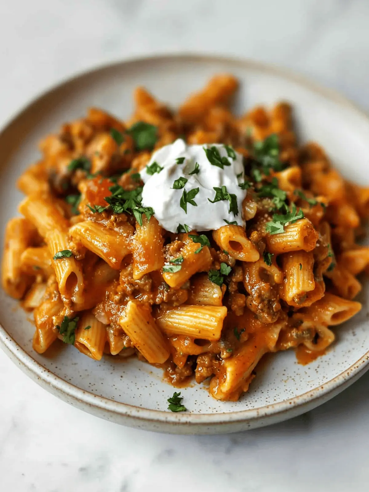 One Pot Cheesy Taco Pasta